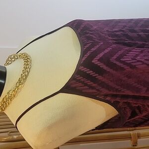 Purple chemise Chevron pattern velvet feel sheer tank top sz XL unknown brand